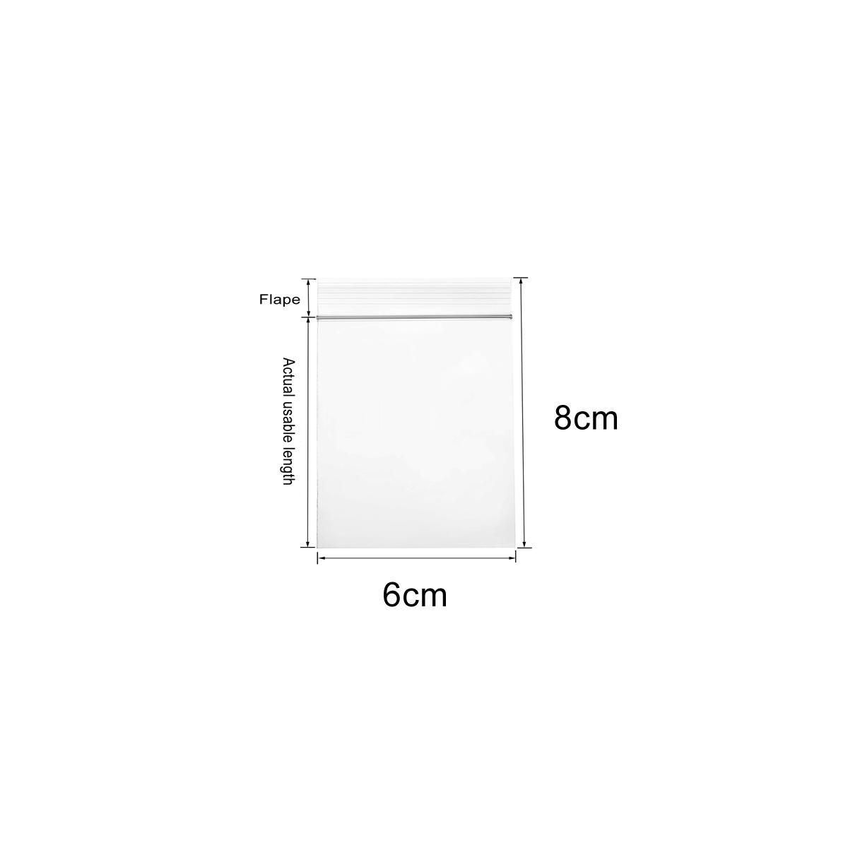 

100 шт., самозапечатывающиеся прозрачные целлофановые пакеты, закрывающиеся пластиковые полиэтиленовые пакеты на молнии, полиэтиленовые пакеты для фотографий, открыток, ювелирных документов, хлебобулочных изделий, печенья, конфет 6x8cm 100pcs