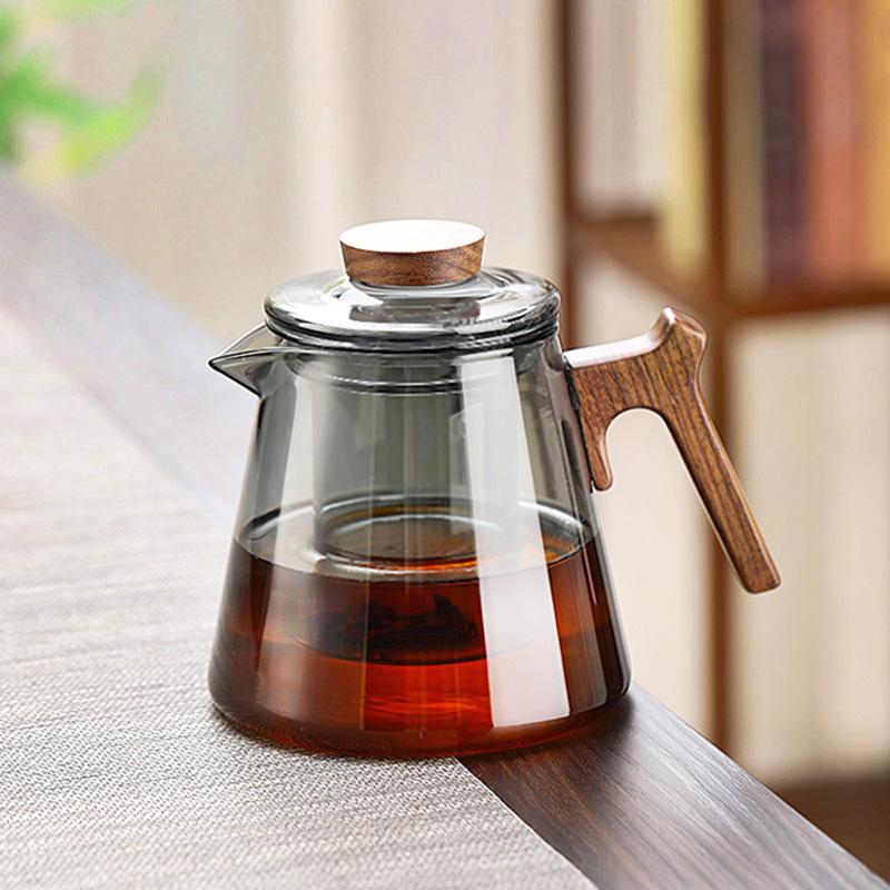 Glastheekanne Hochtemperaturbeständige Teekanne Haushalt Teeset Teekannenset Einzelkanne Neue Gesundheits-Teekanne