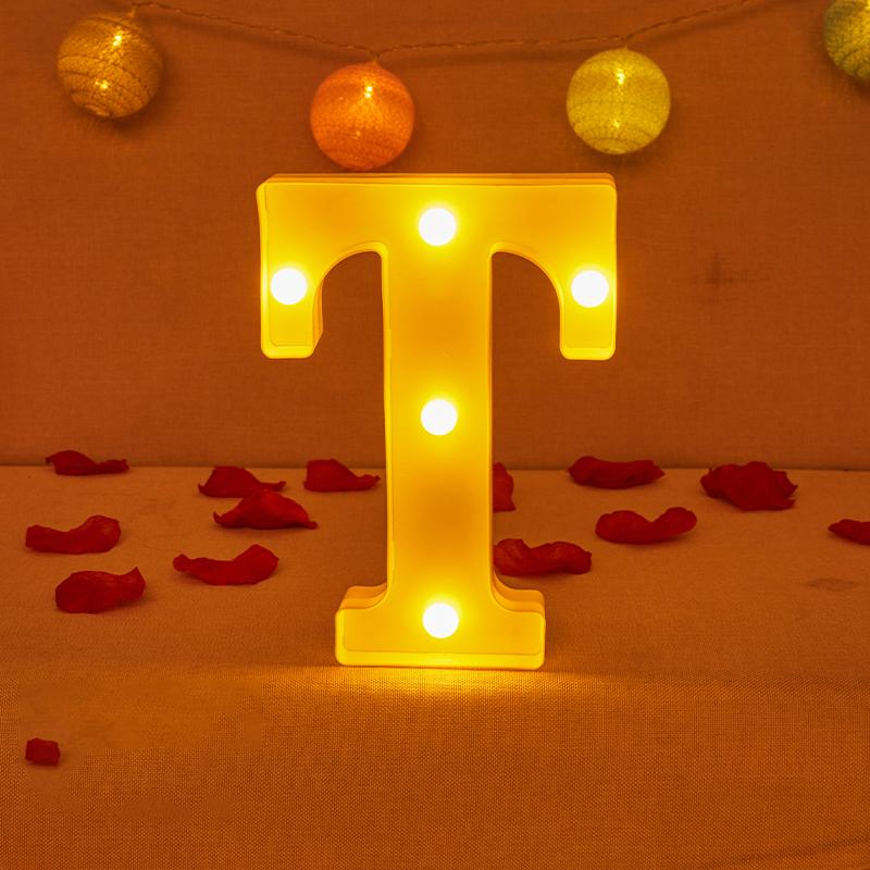 Alphabet Letter LED Lights Luminous Number Lamp Decor Battery Night Light for Home Wedding Birthday Christmas Party Decoration KTY