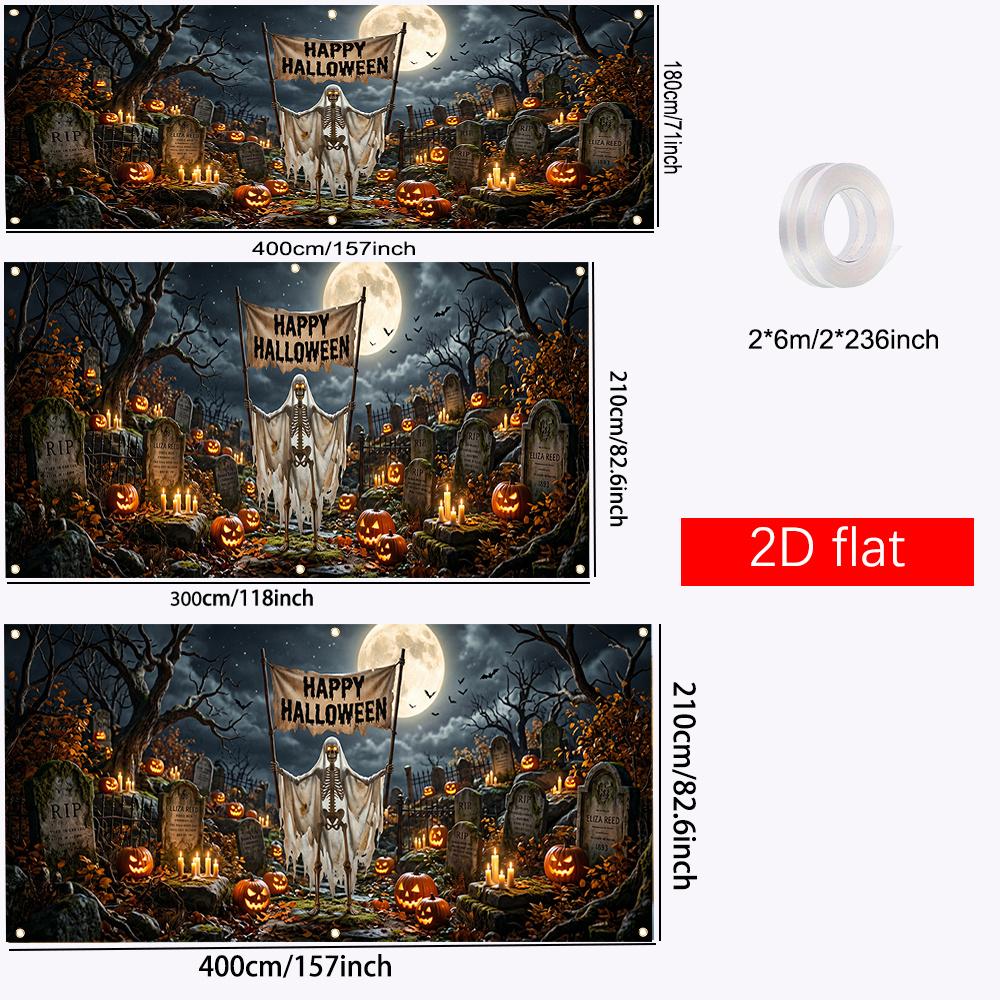 2D flat banner 1PC Large Garage Banner - Polyester Material - Multi-size Banner Halloweenzyc