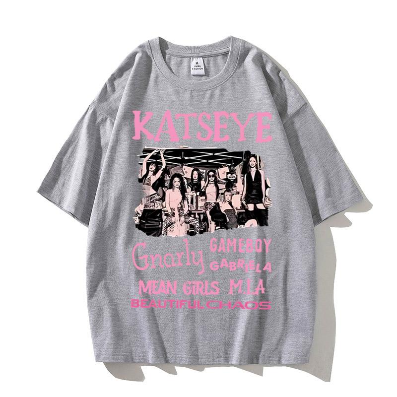 NEW Katseye Beautiful Chaos T-shirt High Quality Retro Cotton Tee for Woman Man Graphic Short Sleeve Shirt Unisex Tops T Shirt