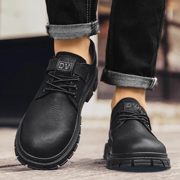 Men's Autumn Big-Toe Leather Shoes – Business Formal Casual Leather Low-Top Martin Style Breathable Comfortable Footwear
