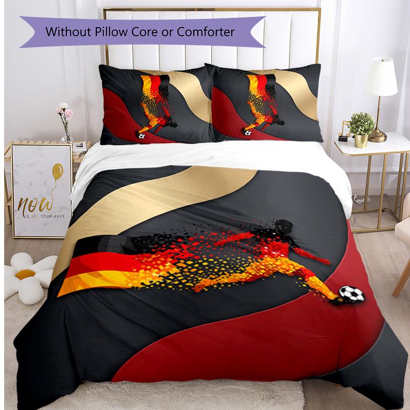 Germany Football Printed Bedding 3 Piece Set Cozy Breathable Bed Cover Set As Housewarming Holiday Gift