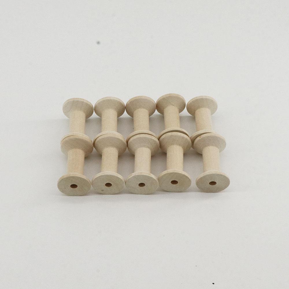 Natural Color Wooden Thread Wire Empty Household Shuttle Core Sewing Tools Spools Bobbin