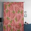 Strawberries Pink Luxurious Chiffon Sheer Curtains for Living Room Bedroom Decoration Window Voiles Tulle Curtain