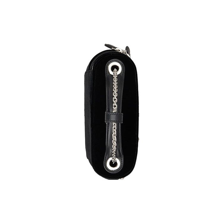 Roger Vivier RV Vanity Charleston Velvet And Leather Mini Shoulder Bag Women handbags Black RBWANMH6000K5TB999