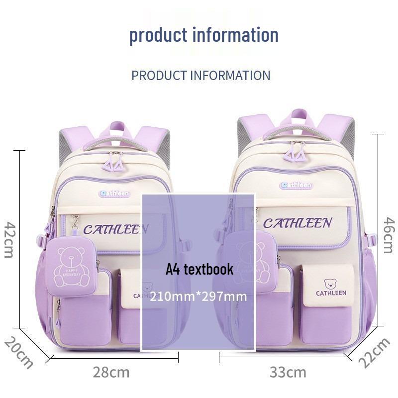 Lightweight Girls' Backpack: Cute Cross-border Design for Grades 3-6, Ideal for School and Outdoor Use