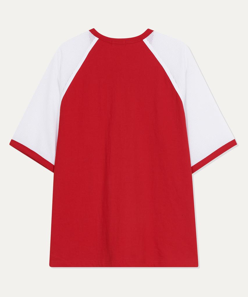 MAYOL Raglan Logo Mesh Short Sleeve T-Shirt_Red