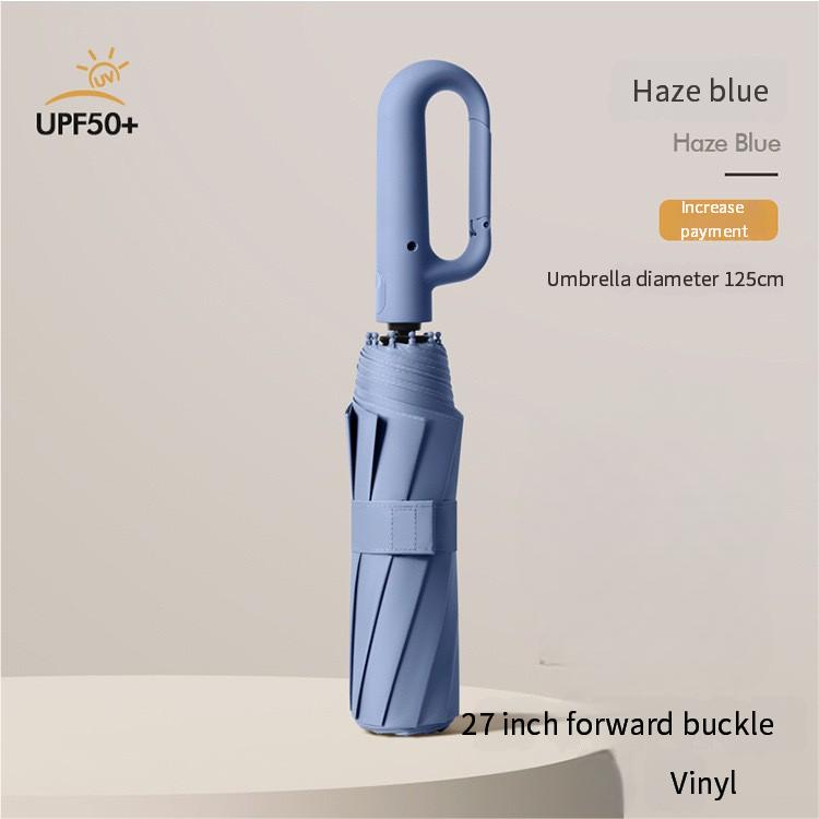 125Cm Ring Buckle Umbrella Fully Automatic Folding Umbrella Men'S Sunny And Rain Dual-Purpose Vinyl Sun Protection Umbrella Whol