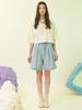 UNKNOWN PLANET Tucked-In Half Denim Pants Light Blue