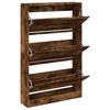 VidaXL Shoe Cabinet Smoked Oak 80x21x125.5 Cm Engineered Wood 839928