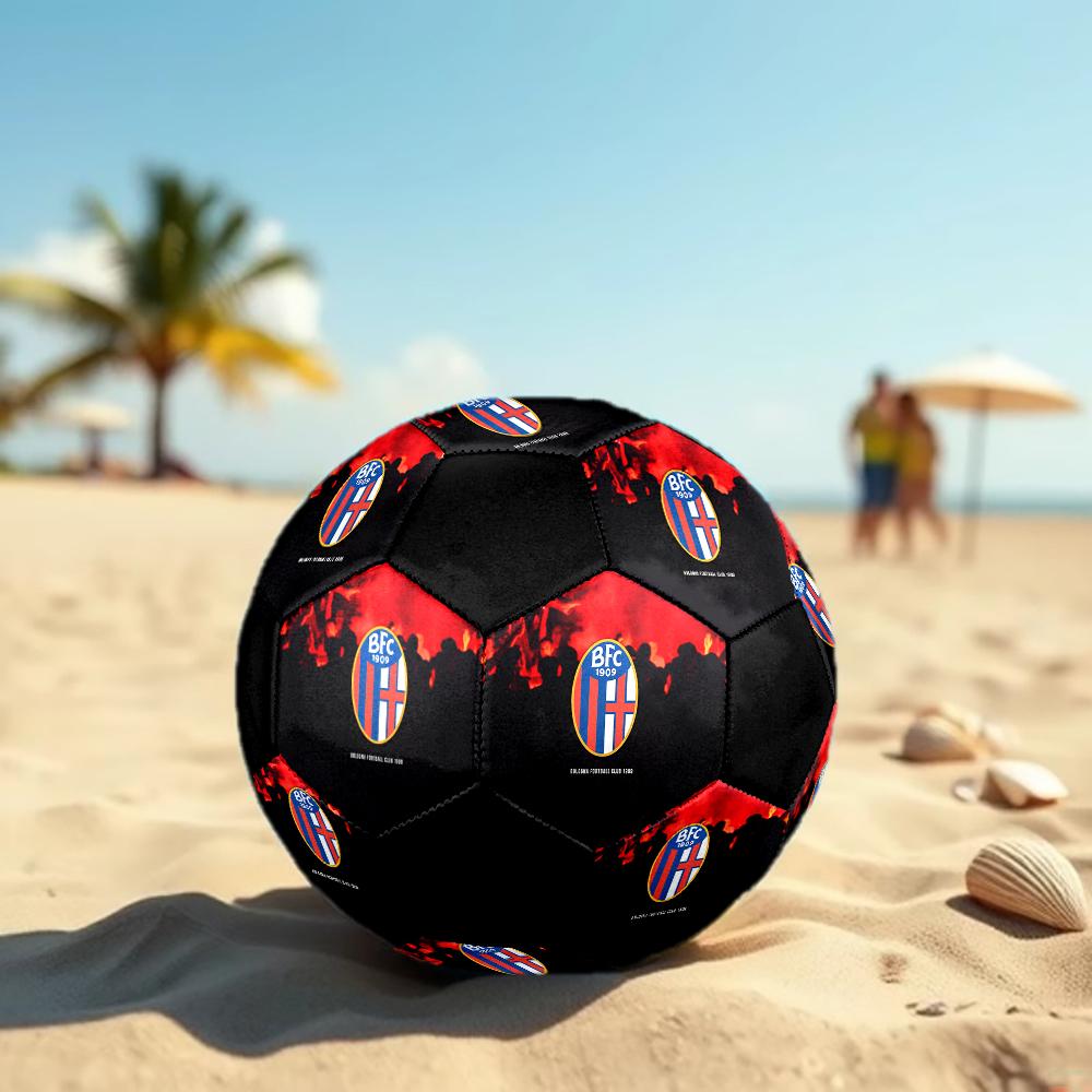 SIZE 5 Bologna FC Soccer Ball Colorful All Ages Machine Stitched PVC Competition Ready Durable High-Bounce