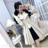 Women's Beige Fleece-Lined Trench Coat: British & Korean Style, Thickened, Long-Sleeved, Mid-Length, Autumn/Winter Warm & Stylish.
