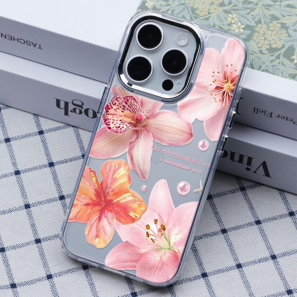 Brilliant Safflower Phone Case For Iphone 17 17E 16E 12 Pro Max 11 13 Plus 14 16 15 Transparent Daily Use Bumper Shell Coque