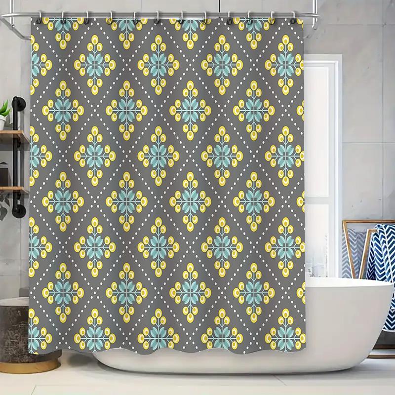 

Floral Shower Curtain Botanical Nature Greenery Pattern Bathroom Decor Farmhouse Rustic Home Decor Waterproof Fabric W60H190(CM)-1 Pcs