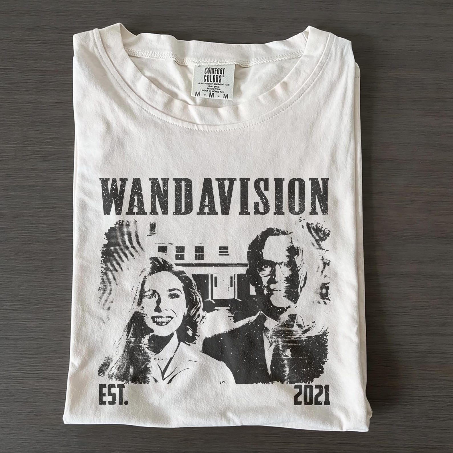 WandaVision TV Show Graphic Shirt, Marvel Fan Comfort Colors Vintage Tee S