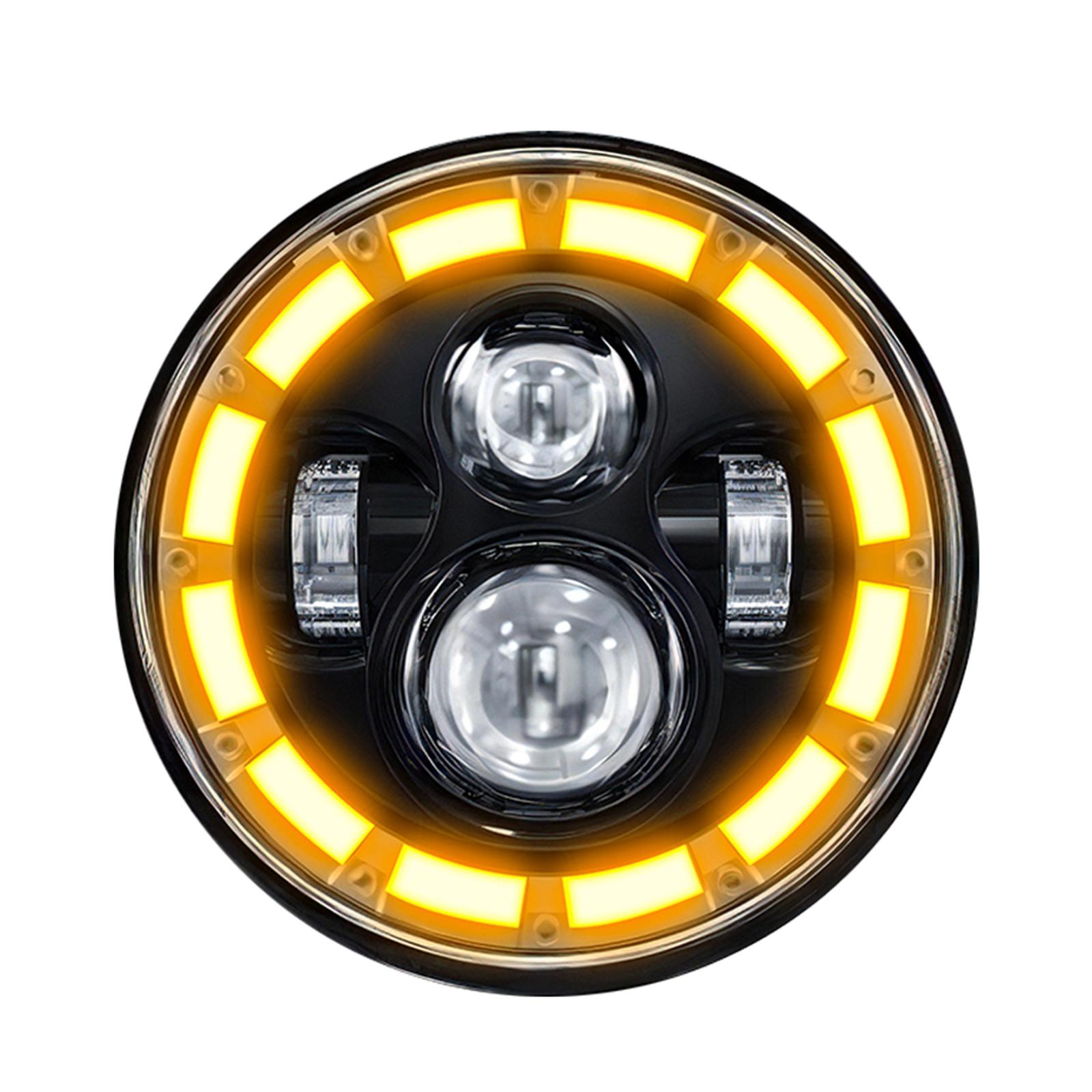 

2 шт. 7-дюймовые светодиодные фары, водонепроницаемые круглые фары с дальним и ближним светом, DRL, поворотник для автомобилей 1 Piece чёрный