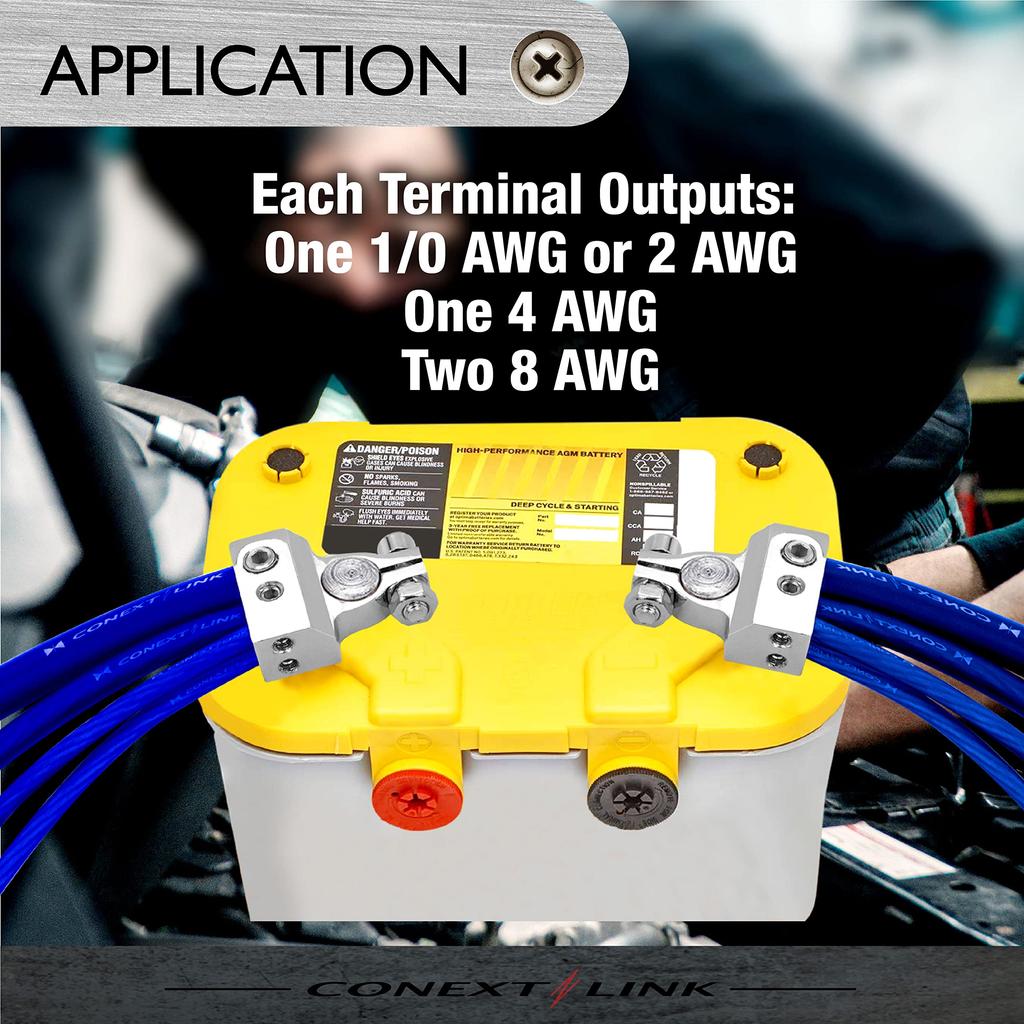 2 x Conext Link BTZ1-2 Terminal Positive Negative 8 4 2 1/0 Gauge
