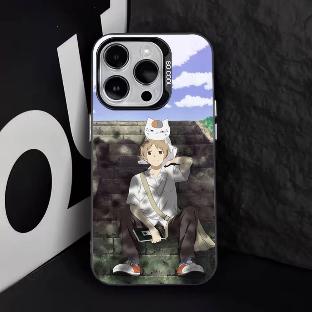 Custodia per Telefono Nyanko di Sensei Natsume per iPhone 17,16,15,14,13,12,11,Pro,Max,Plus,E,Air,Mini Copertura Nera in TPU