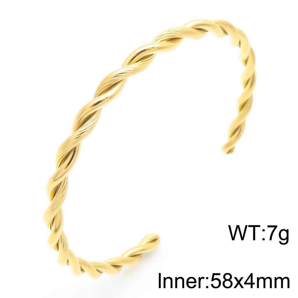 18K Gold-Plated Twisted Knot Stainless Steel Bracelet
