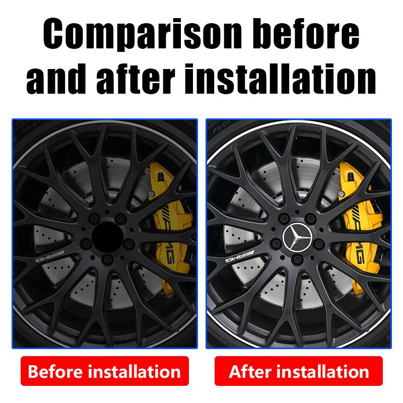 ABS Car Wheel Center Hub Caps 4PCS 56MM 60mm 75MM For Mercedes Benz AMG W203 W206 W220 W205 W211 GLA GLC Emblem Tire Rim CoversA