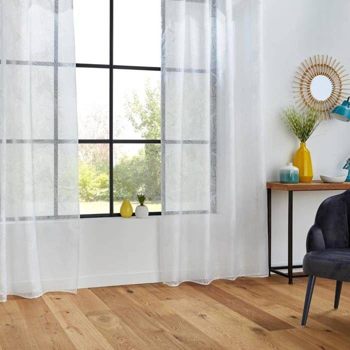 Voilage "Devo" blanc 140x240cm - Atmosphera createur d'interieur