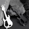 1pc Multipurpose Screwdriver Electric Guitar Shaped Slotted Key Chain Opener Mini Outdoor Camping Repair Kit