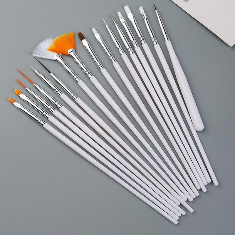 Nail Art Brush Set: 15-Piece Beginner Dotting & Painting Tools for Gel Polish