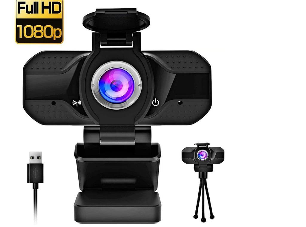1080P HD Network Camera for Video Conference, Online Class, Live Broadcast with Privacy Cover & Stand, Driver-Free.