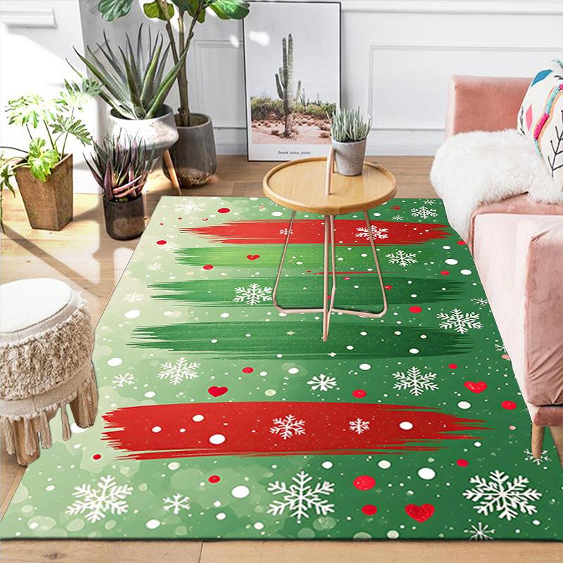 1Pc Christmas Candy Cane Rug Office Carpet Indoor Outdoor Doormat Nonslip Soft And Comfortable Living Room Christmas Halloween Gift D91815