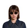 Prada Letter Decor Oval Sunglasses Women Sunglasses Gold PR65ZSZVN09T