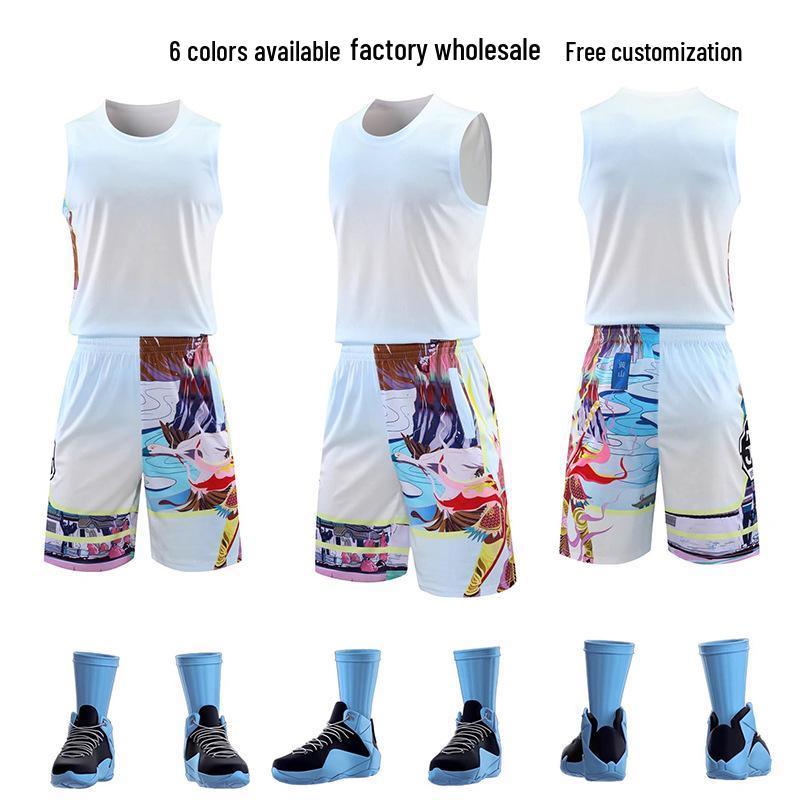 Ultra-Fast Summer Basketball Jersey Set for Girls - Sports Training Uniform for Primary and Middle School Students