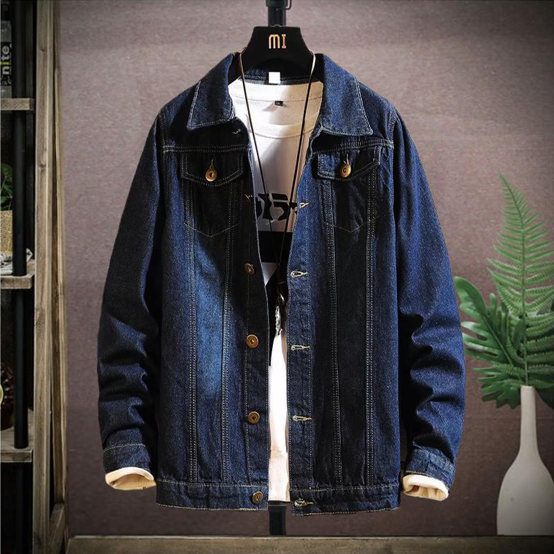 Mannen Korean Style Tie-Dye Denim Jas - Trendy, Knap en Veelzijdig voor Lente en Herfst.