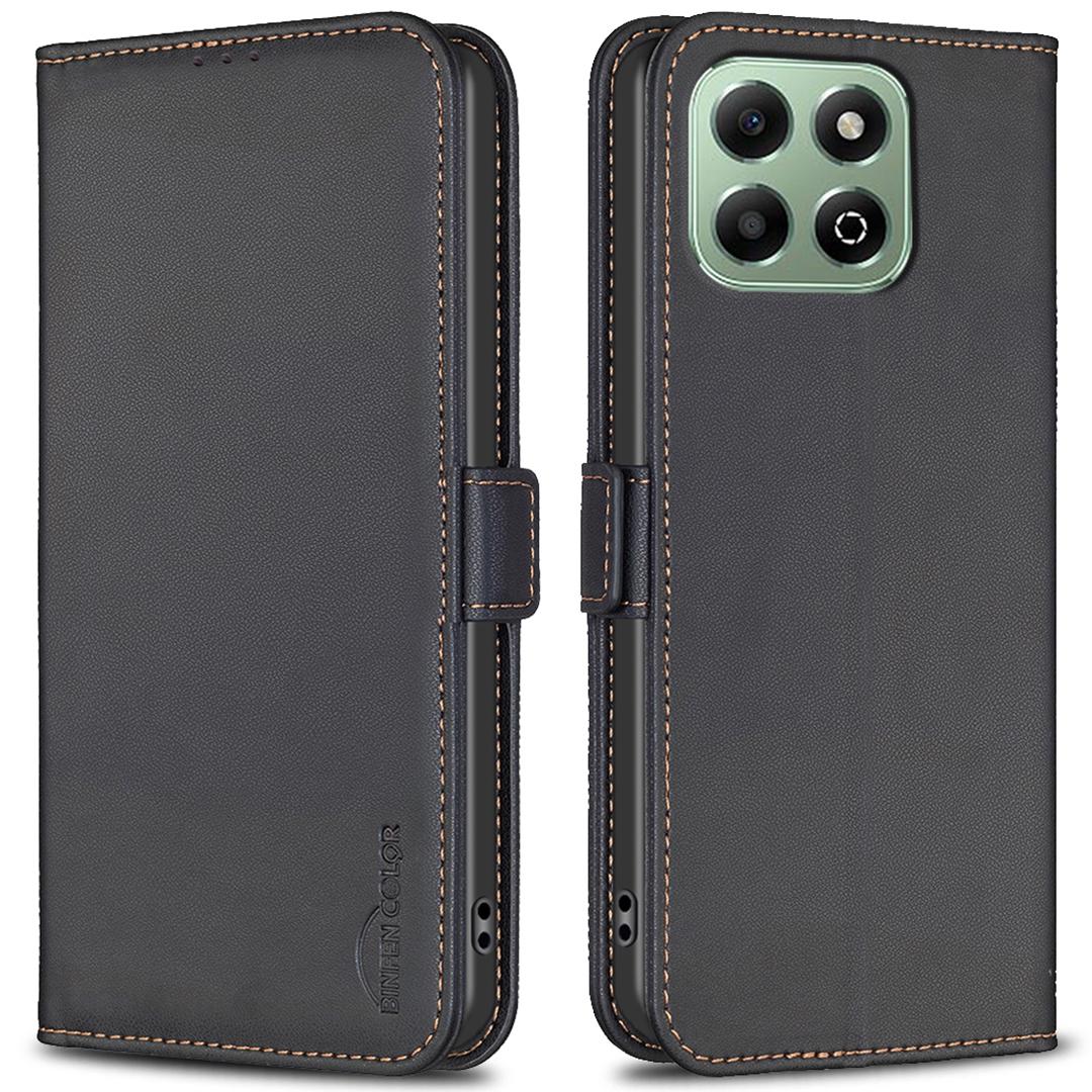 

BINFEN COLOR BF31 For Honor X6b 4G Case Wallet Stand Leather Phone Cover Black