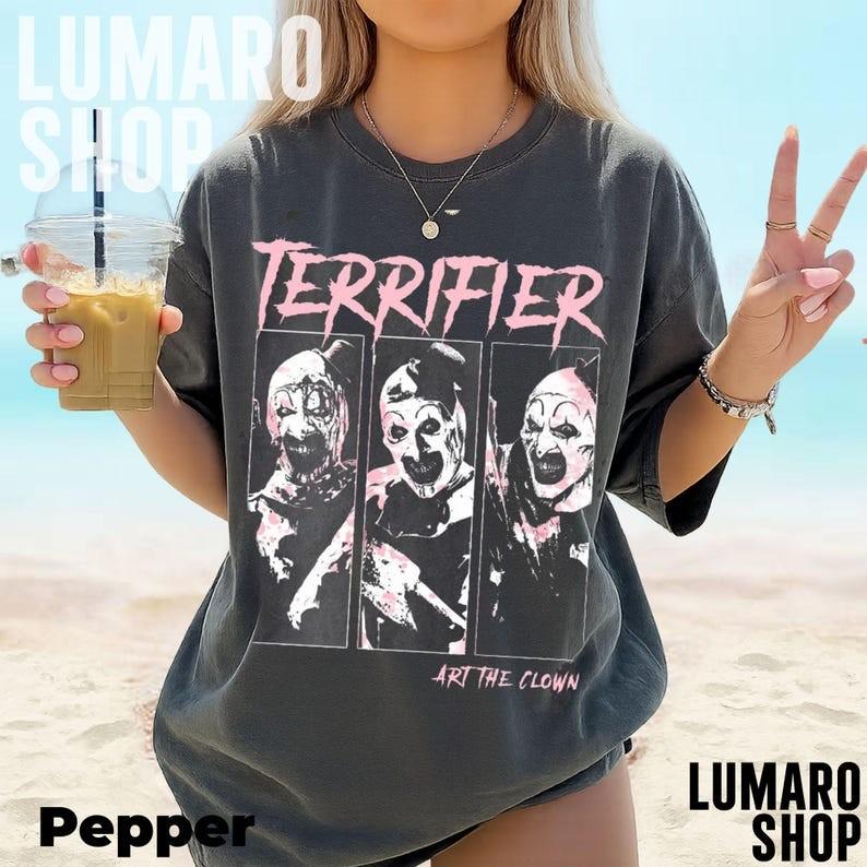 Scary Clown Shirt Creepy Horror Movie Graphic Tee Halloween Slasher Gift Unisex T-Shirt S
