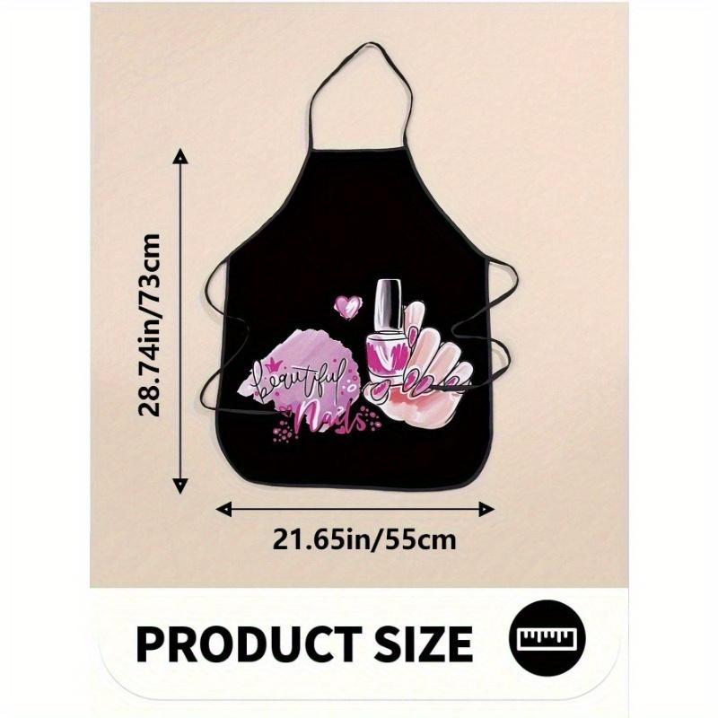 1 st Snyggt Förkläde i Polyester med Nagellackstryck - Justerbart, Vattenavvisande och Bekvämt Köksförkläde för Matlagning Hemma, Bakning, Grillning