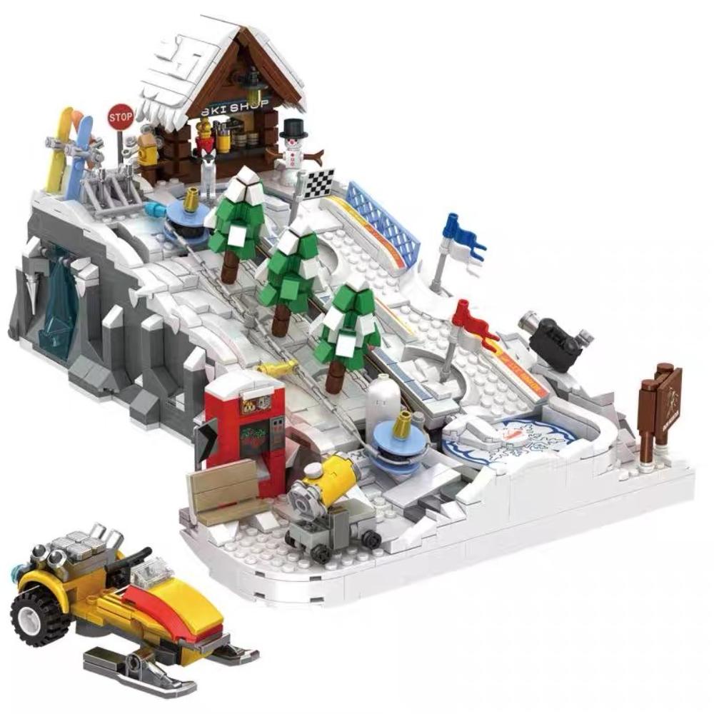

Нетоксичные Moc Зимние Лыжи Парк Дом Строительные Блоки Развлечения Снежное Поле Игра Площадка Снегоход Кирпичи Игрушки Детские Рождественские Подарки Paper Instruction