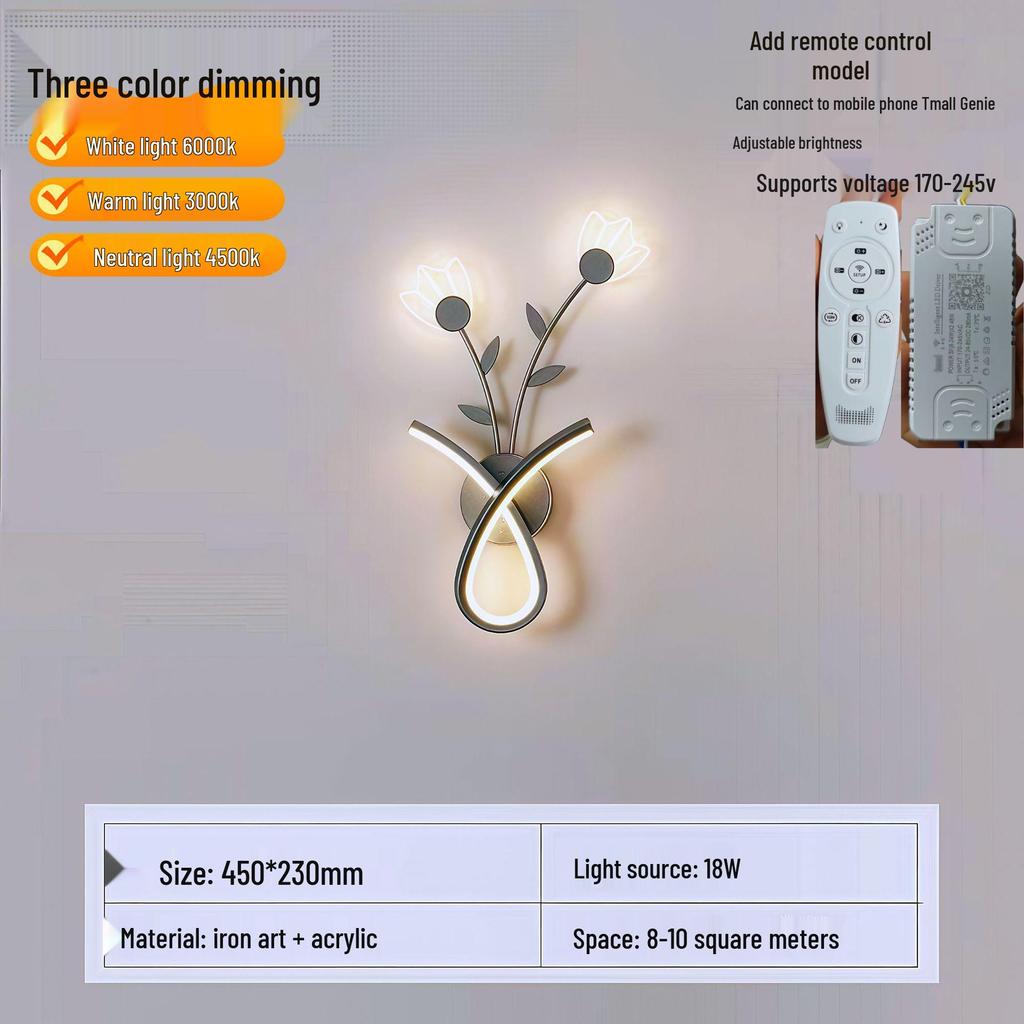 Kreative LED-Wandleuchte für den Innenbereich mit Fernbedienung - Stufenloses Dimmen für Schlafzimmer, Wohnzimmer, Flur, Balkon oder Treppenhaus