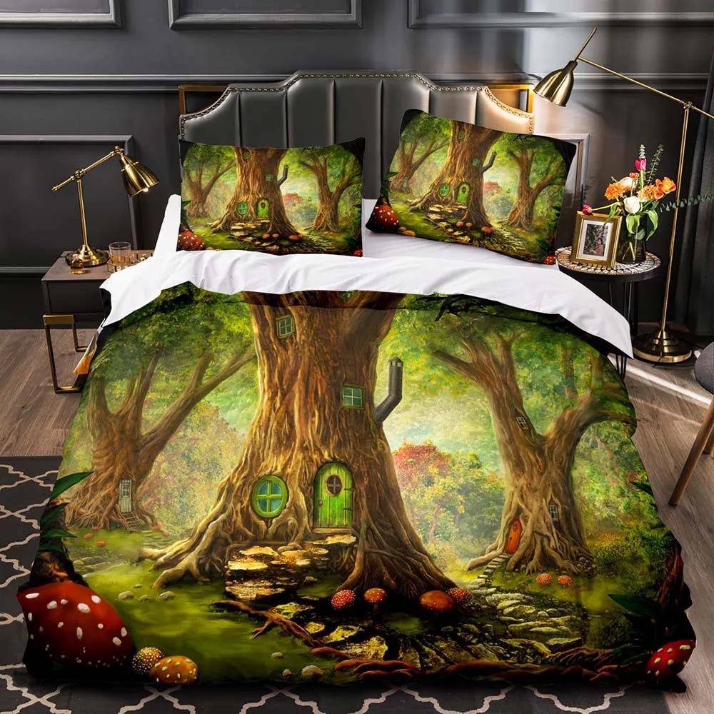 Magic Pattern Duvet Cover Fairy World Theme for Children Boys Girls Cartoon Fantasy Bedroom Decorations Polyester Quilt Cover