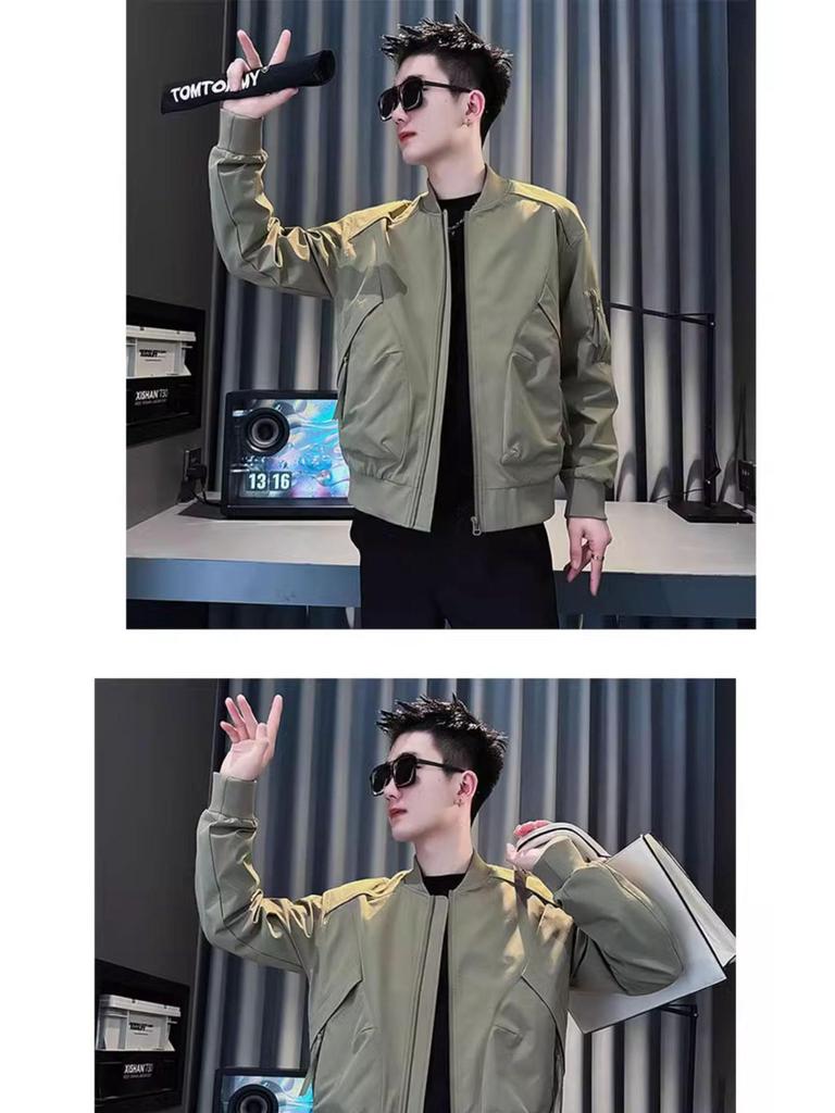 Herren Trendige Lässige Baseballjacke - Einfacher Basic Cooler Kurzer Stil