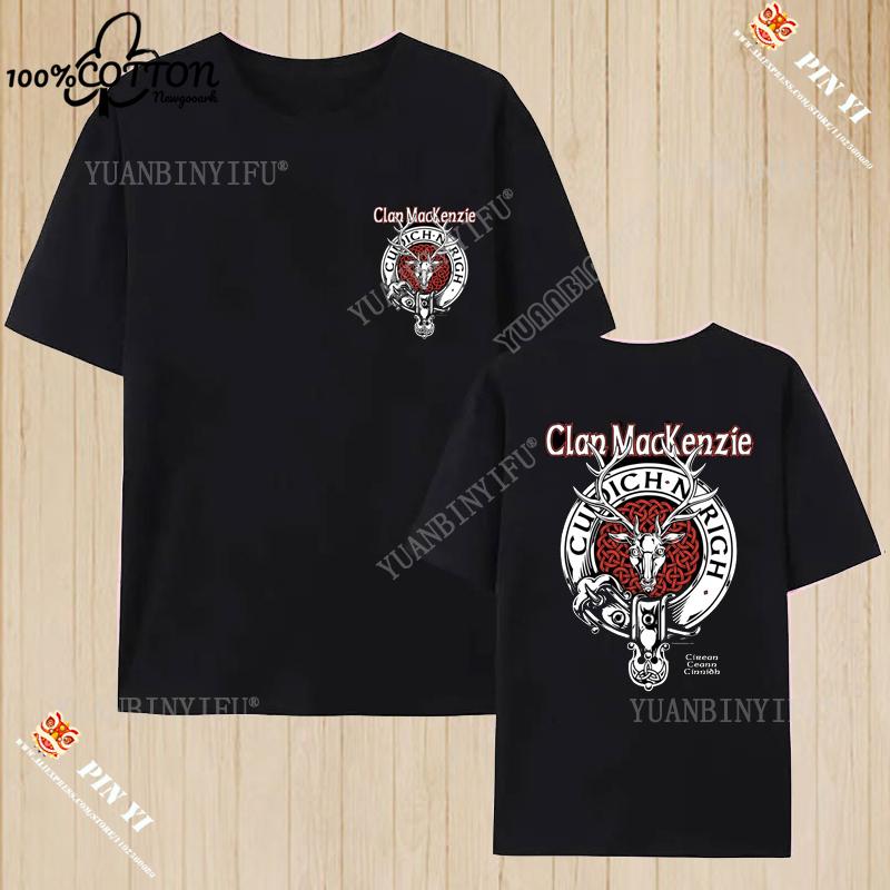 Harajuku Clan Fraser of Lovat Clansman’s Crest Badge Print Summer Trending Unisex T Shirt 100% Cotton O-neck Short-sleev