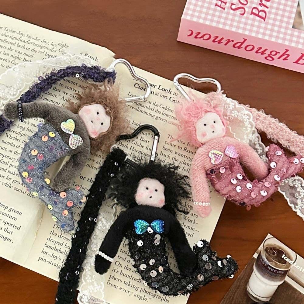 Curled Mermaid Sequined Mermaid Pendant Korean Style Stuffed Plush Dolls  Backpack Decor