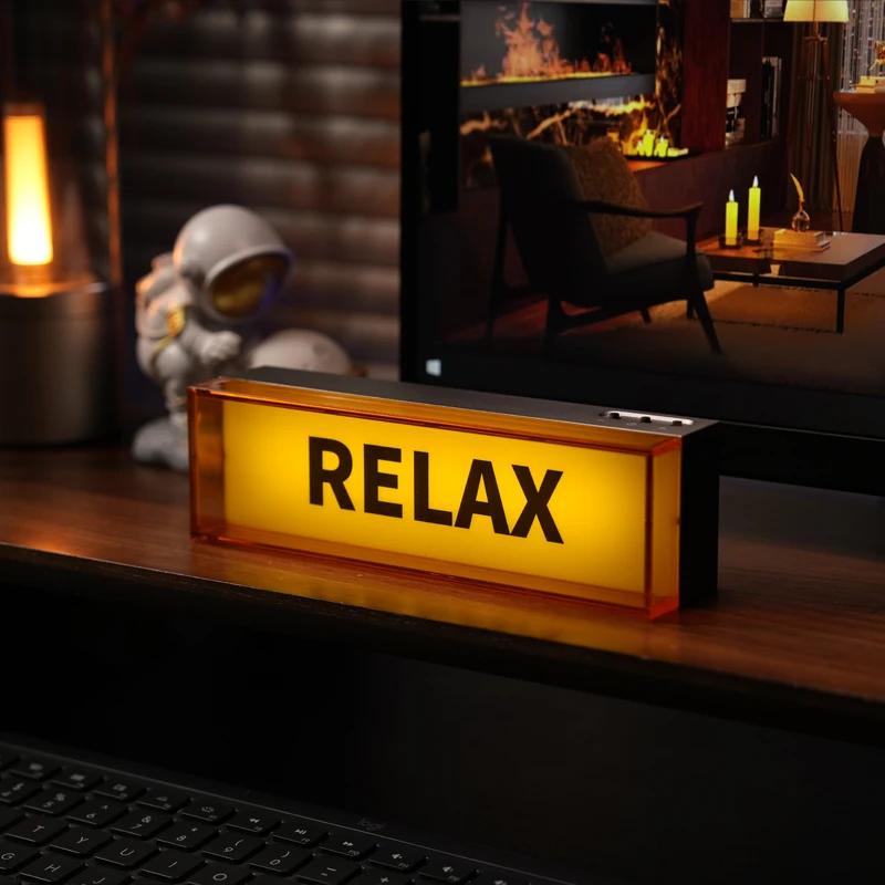Lumière Ambiante LED Ornement Boîte Lumineuse Chargement Interface USB-C Trois Niveaux de Luminosité Bureau Chambre Décoration Salle E-sport