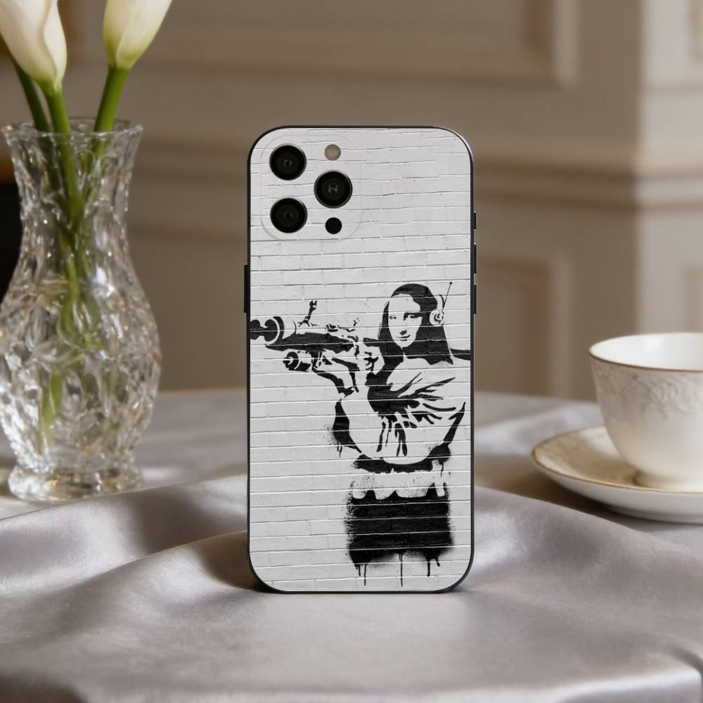 S-Street Art B-Banksy G-Graffiti  Phone Case For iPhone 17pro,16,15,14,13,12,11 Plus,Pro Max,XS,Soft Silicone Black Cover