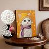 Handmade DIY Pearl Painting The Cat Wearing A Hat Theme Bedroom Living Room Frameless Diy Handmade Sticky Diamond Creative Canvas Painting