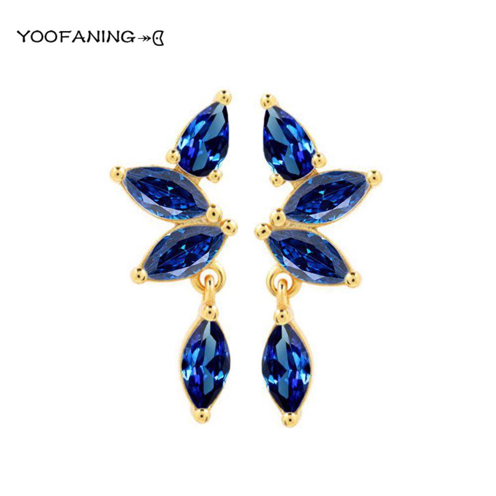 925 Silver Ear Needle High Luxury Earrings Colored Zircon Leaf Tassel Design Exquisiteearrings for women Jewelry Party