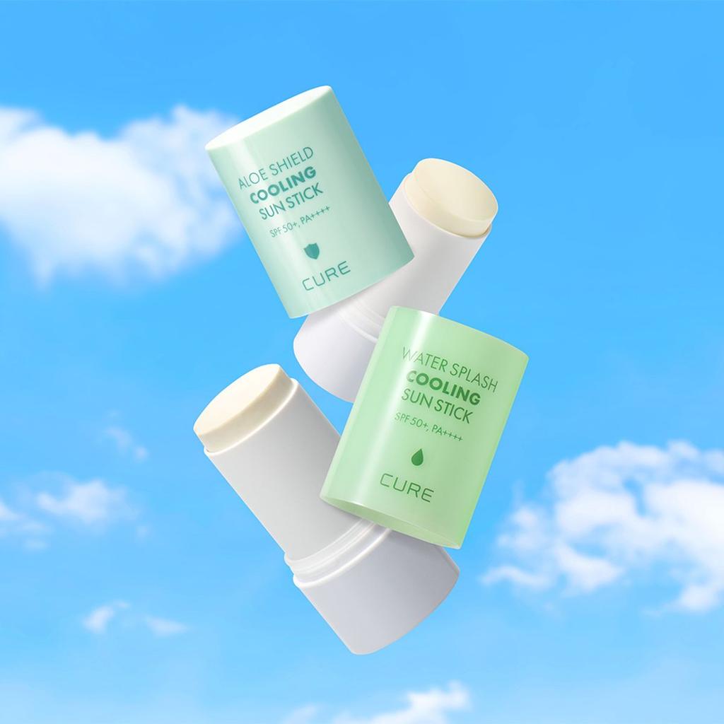 Cure Water Splash Cooling Sun Stick 23g + Shield Cooling Sun Stick 23g