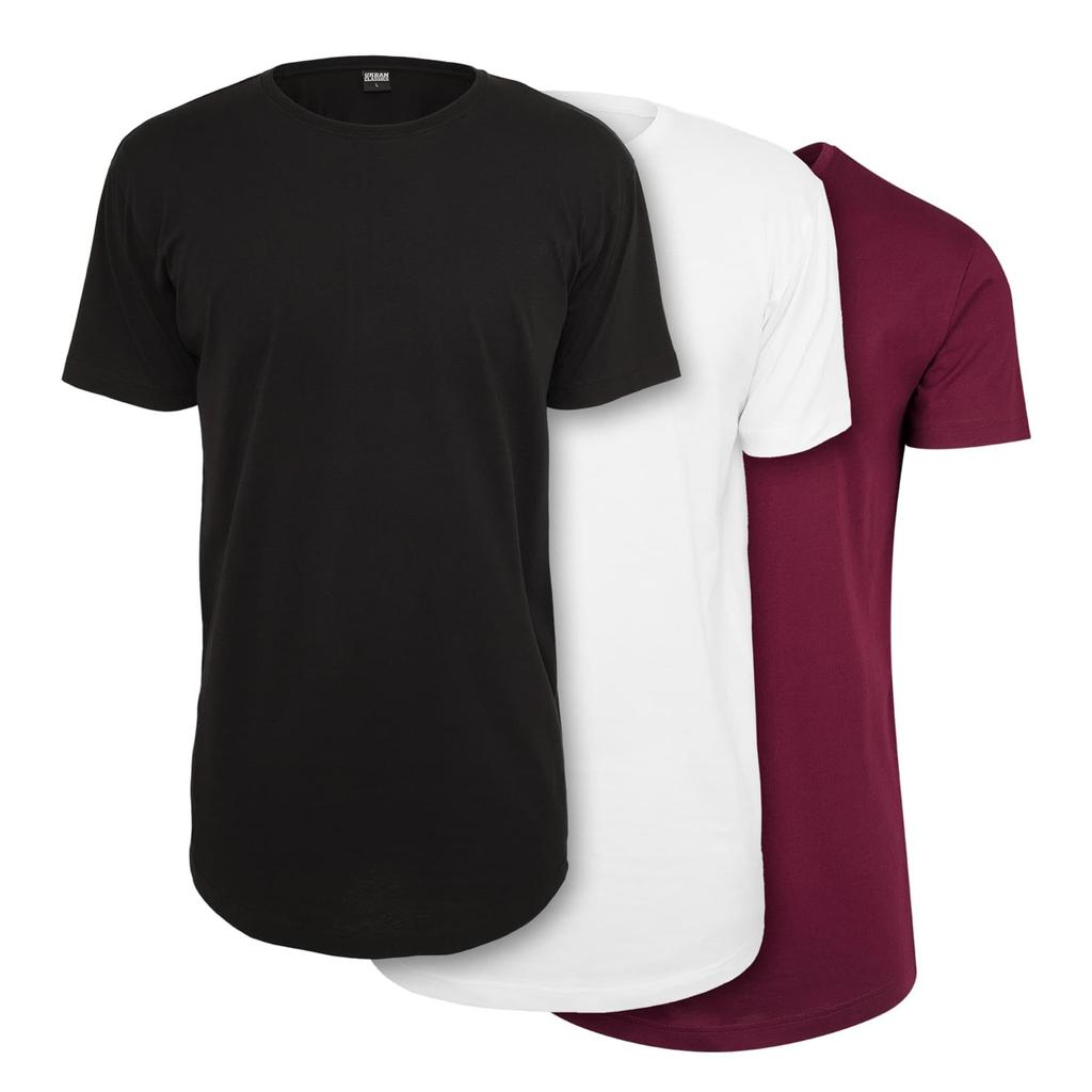 Urban Classics Mens Shaped Long T-Shirt (Pack of 3)