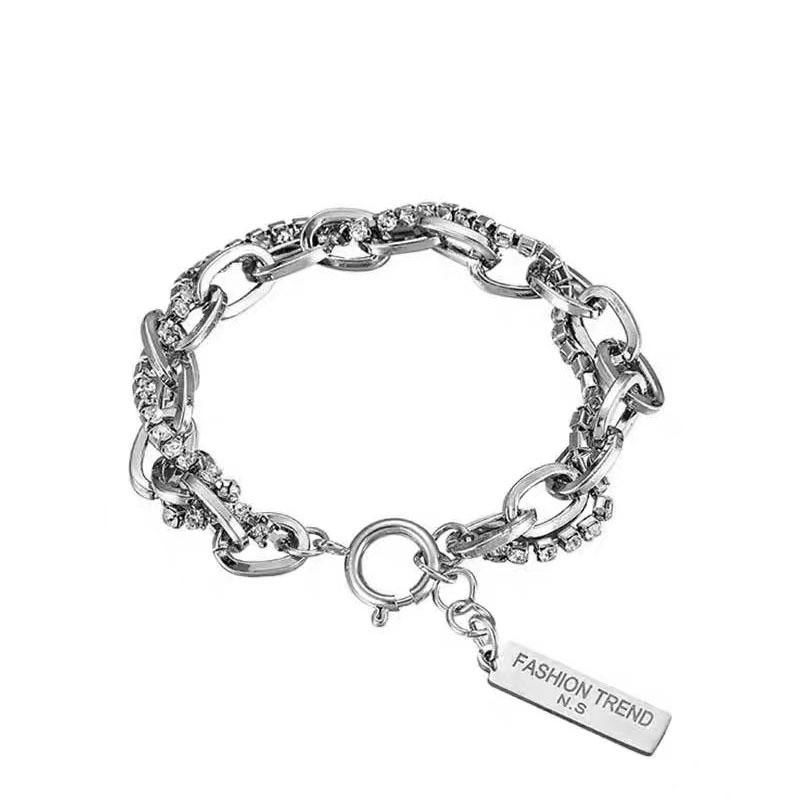 Fashionable Double Unisex Layer Bracelet Highend Alloy With Shapes Geometric
