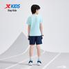 Xtep Kids' Unisex Big Letter Print Short Sleeve Knit Set